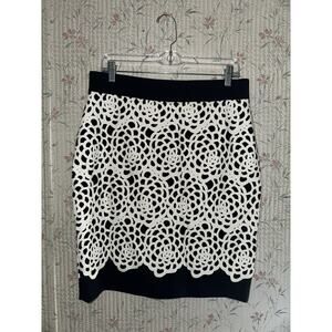 Antonio Melani Women's Pencil Skirt Navy Blue/White Striped Size 10